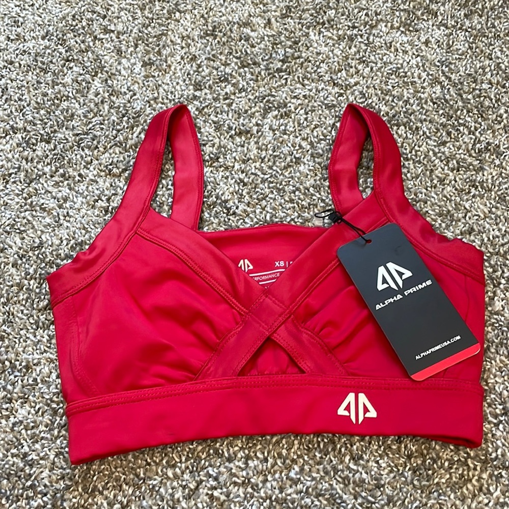 Alpha Prime Red Sports Bra